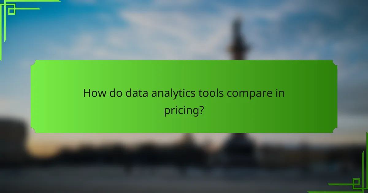 How do data analytics tools compare in pricing?