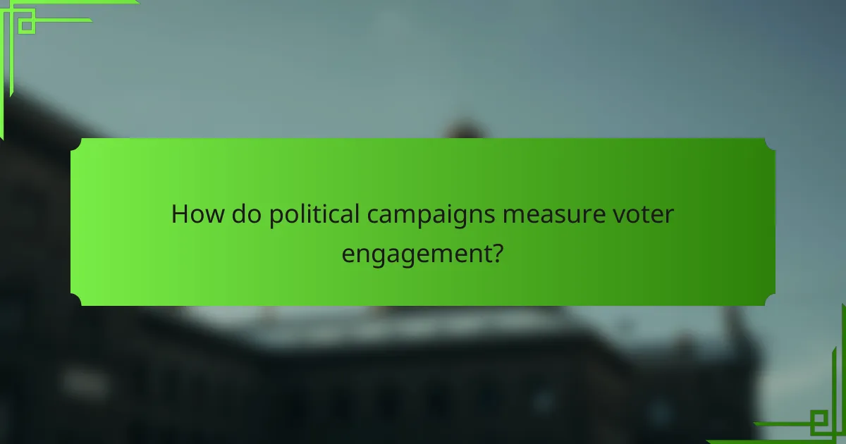 How do political campaigns measure voter engagement?