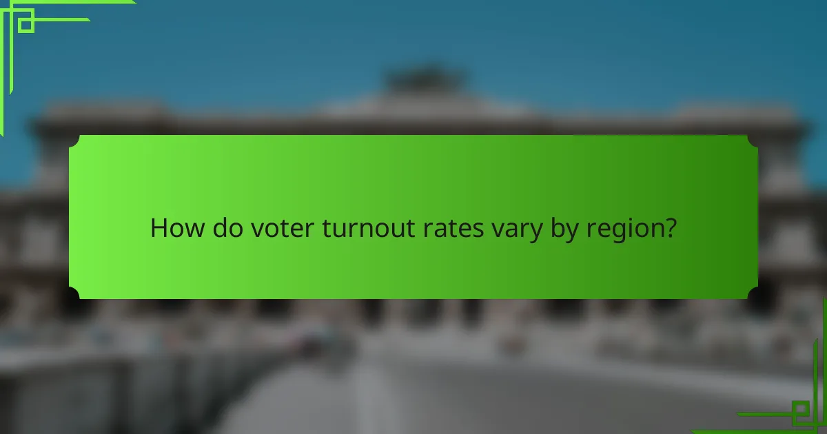 How do voter turnout rates vary by region?