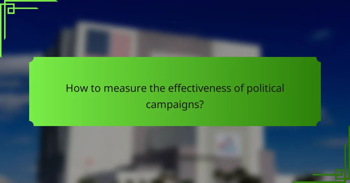 How to measure the effectiveness of political campaigns?