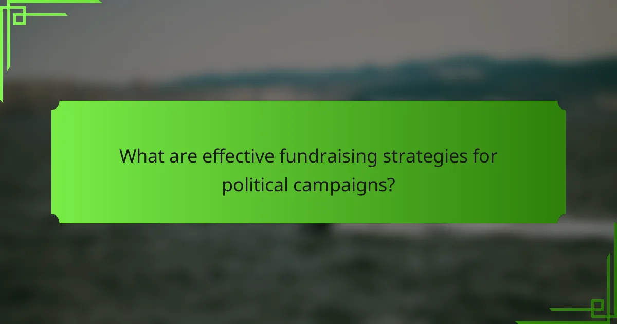 What are effective fundraising strategies for political campaigns?