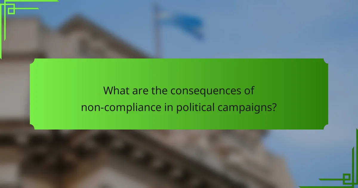 What are the consequences of non-compliance in political campaigns?