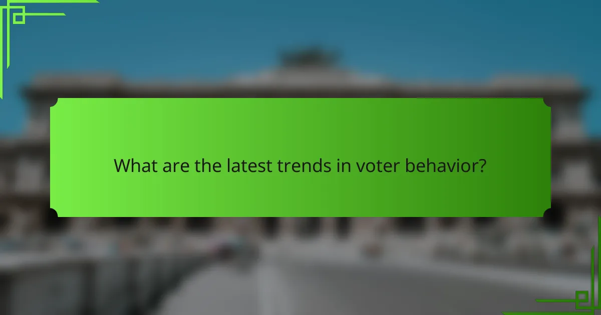 What are the latest trends in voter behavior?