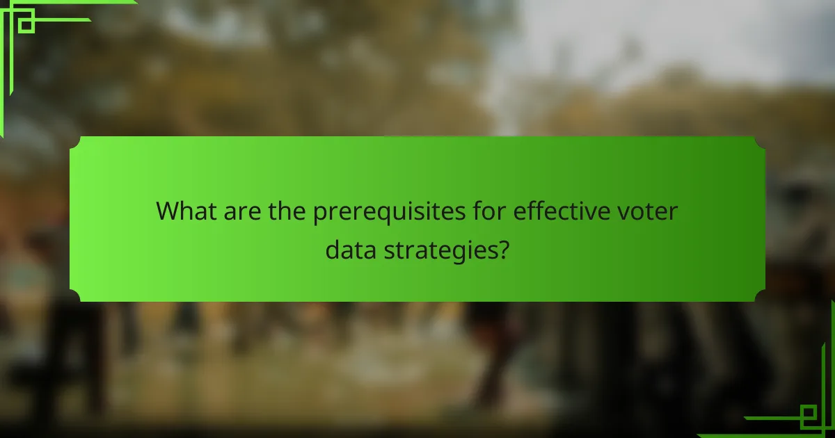 What are the prerequisites for effective voter data strategies?