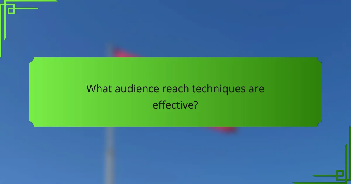 What audience reach techniques are effective?