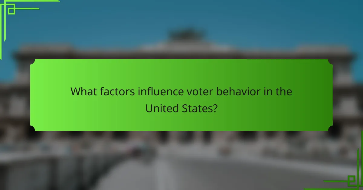 What factors influence voter behavior in the United States?