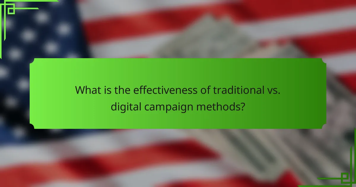 What is the effectiveness of traditional vs. digital campaign methods?