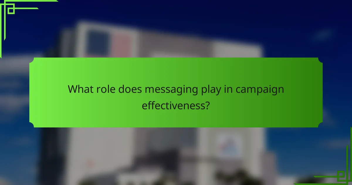What role does messaging play in campaign effectiveness?