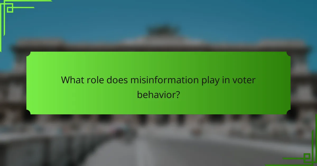 What role does misinformation play in voter behavior?